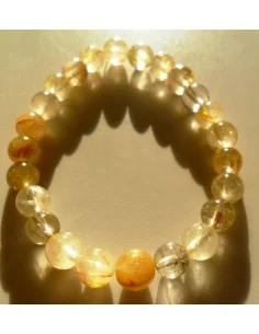 Quartz aux rutiles bracelet boule 8mm 2