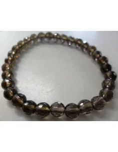 Quartz fumé, 6mm facettes bracelet 2