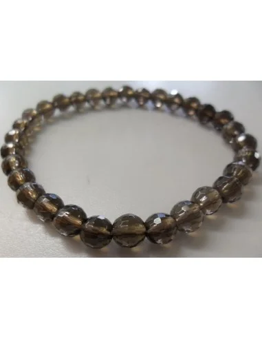 Quartz fumé, 6mm facettes bracelet