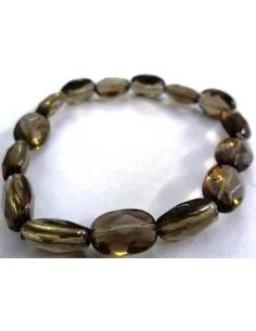Quartz fumé, ovale  facettes bracelet