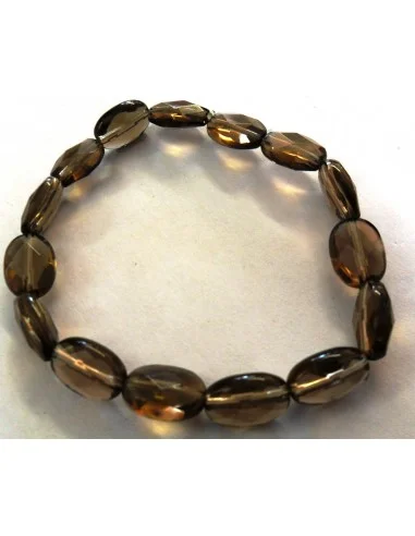 Quartz fumé, ovale  facettes bracelet