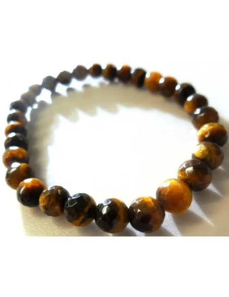 Oeil de tigre, 6mm facettes bracelet