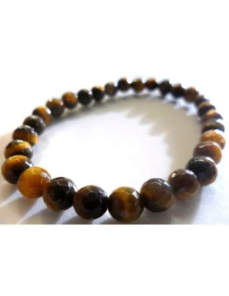 Oeil de tigre, 6mm facettes bracelet