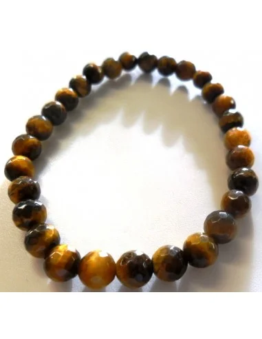 Oeil de tigre, 6mm facettes bracelet