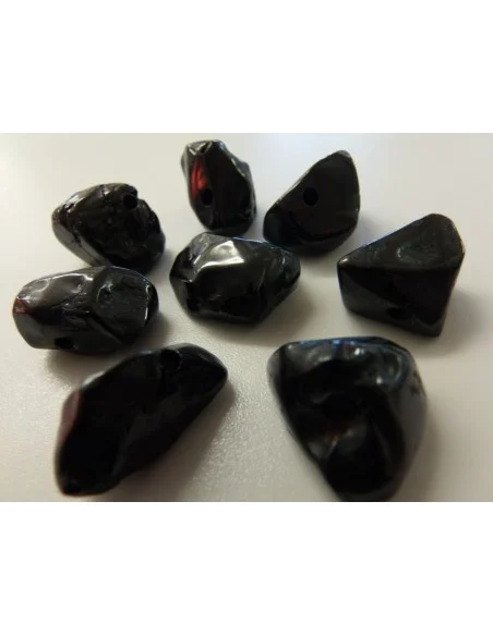 Spinelle noire percé pendentif