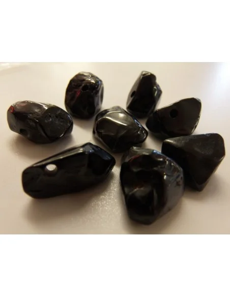 Spinelle noire percé pendentif