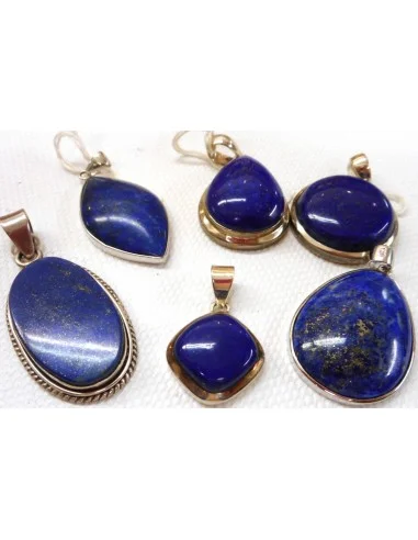 Lapis pendentif argent