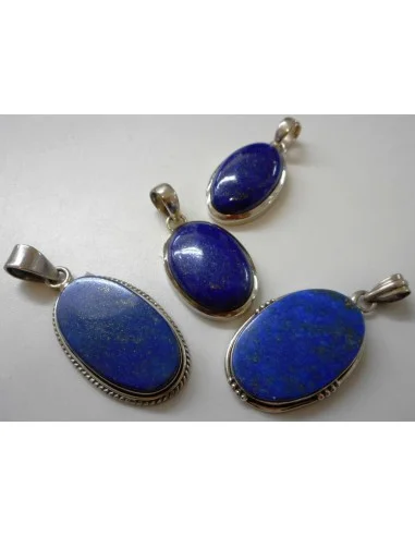 Lapis pendentif argent