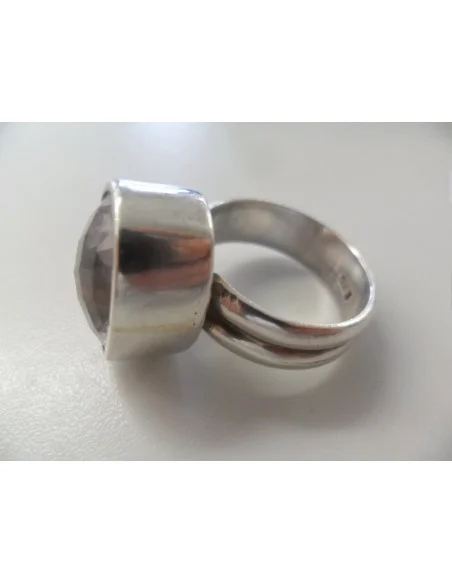 Quartz rose gemme, bague argent