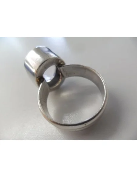 Quartz rose gemme, bague argent