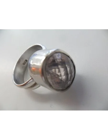 Quartz rose gemme, bague argent