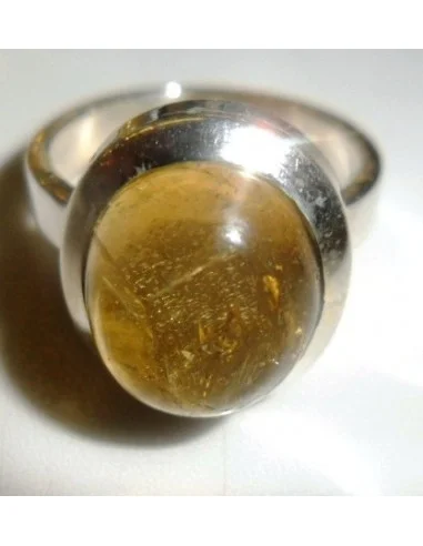 Bague en citrine ovale argent