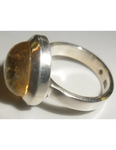 Bague en citrine ovale argent