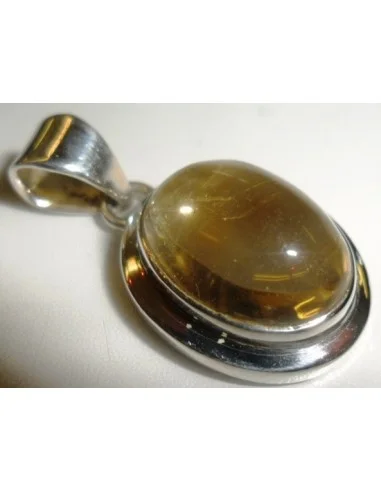 Citrine pendentif ovale argent