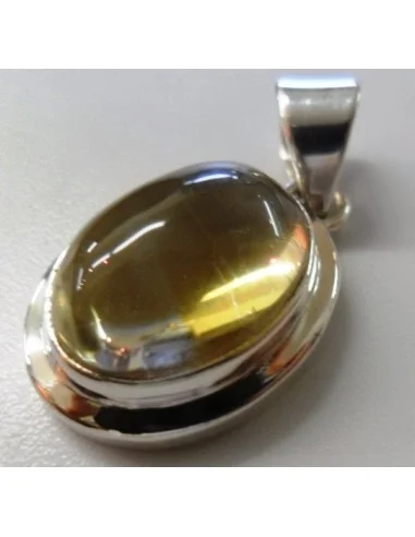 Citrine pendentif ovale argent