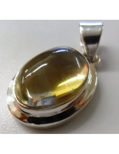 Citrine pendentif ovale argent