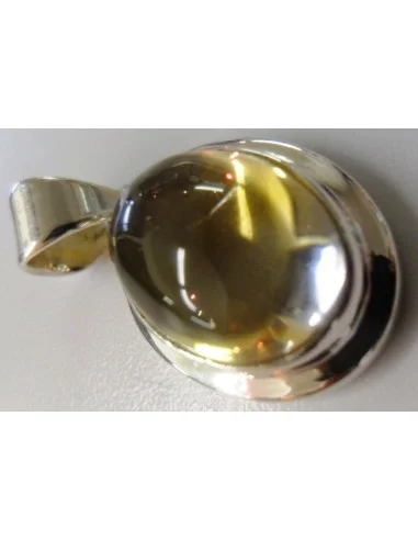 Citrine pendentif ovale argent