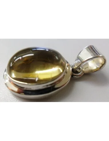Citrine pendentif ovale argent