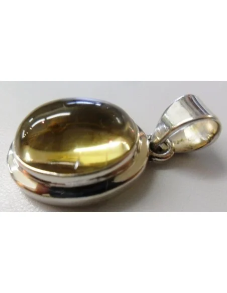 Citrine pendentif ovale argent