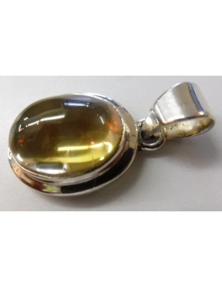 Citrine pendentif ovale argent