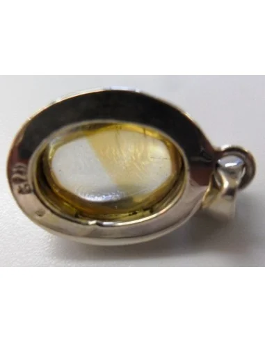 Citrine pendentif ovale argent