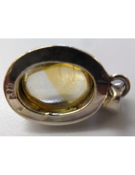 Citrine pendentif ovale argent