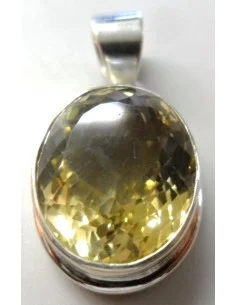 Citrine gemme pendentif argent 2