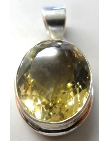 Citrine gemme pendentif argent