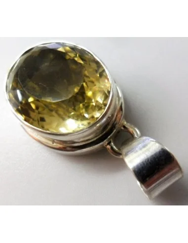 Citrine gemme pendentif argent