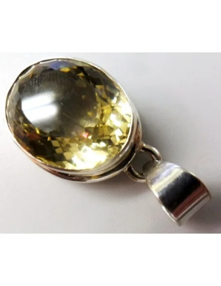 Citrine gemme pendentif argent