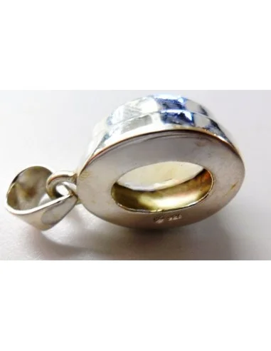 Citrine gemme pendentif argent