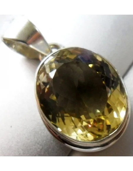 Citrine gemme pendentif argent