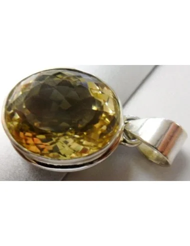 Citrine gemme pendentif argent