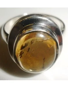 Bague en citrine ovale double argent