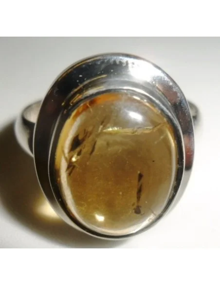 Bague en citrine ovale double argent Bague en citrine ovale double argent
