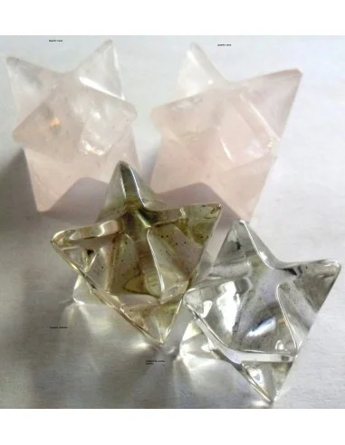 Merkaba en cristal de roche 20 à 25mm
