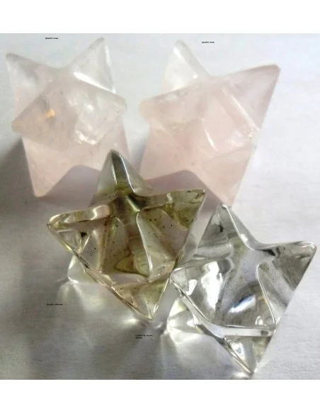 Merkaba en cristal de roche 20 à 25mm