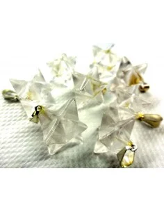 Merkaba pendentif - cristal de roche 20 à 25mm