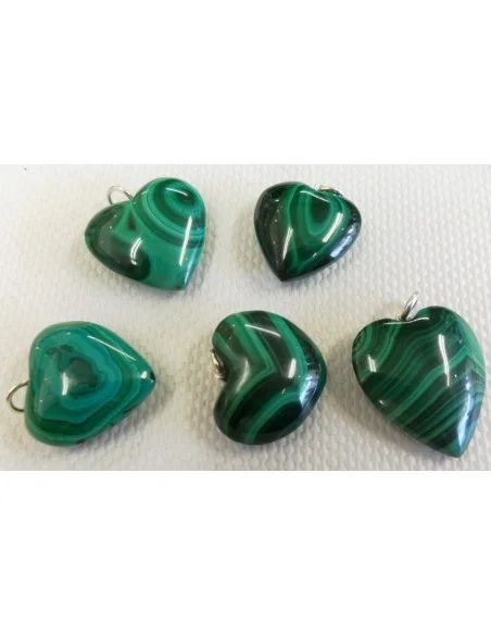 Pendentif coeur Malachite 12 à 20mm