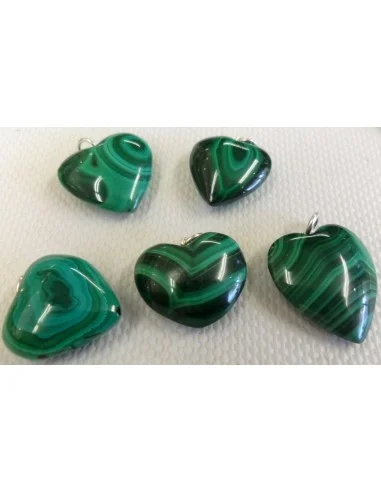 Pendentif coeur Malachite 12 à 20mm