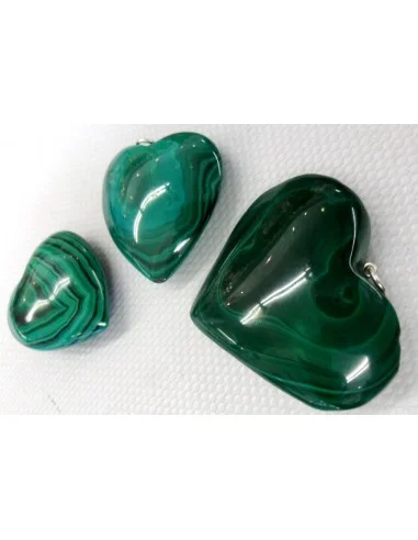 Pendentif coeur Malachite 30mm