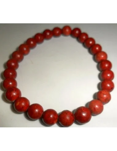 Bracelet Corail rouge homme 8mm
