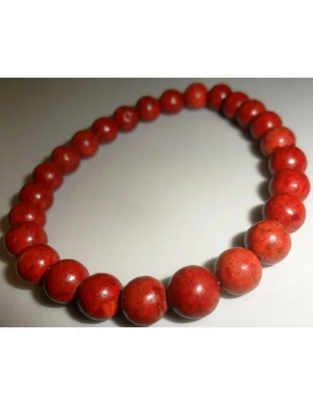 Bracelet Corail rouge homme 8mm Bracelet Corail rouge homme 8mm