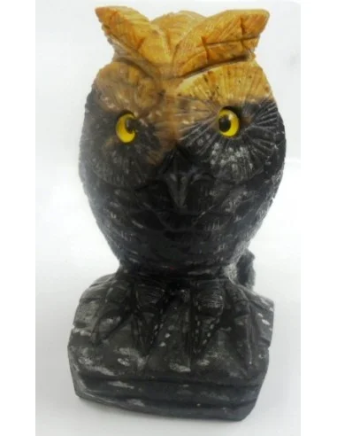 Chouette en bois fossilisé