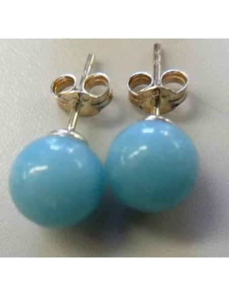 Boucles Amazonite 8mm argent