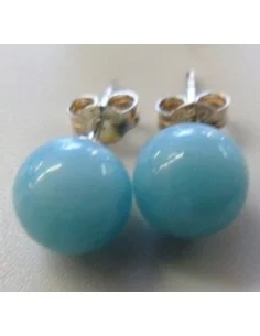 Boucles Amazonite 8mm argent