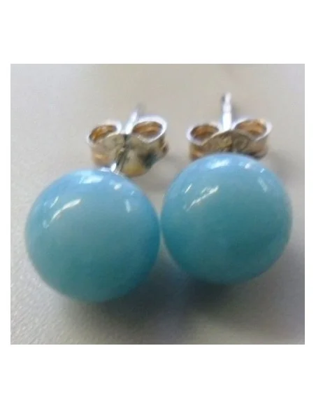 Boucles Amazonite 8mm argent