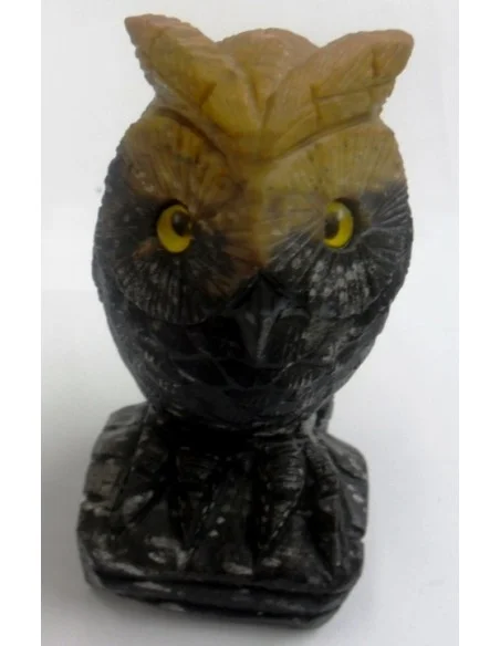 Chouette en bois fossilisé