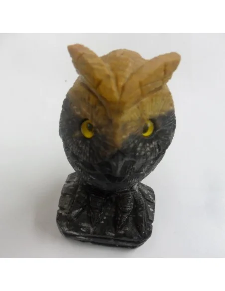 Chouette en bois fossilisé