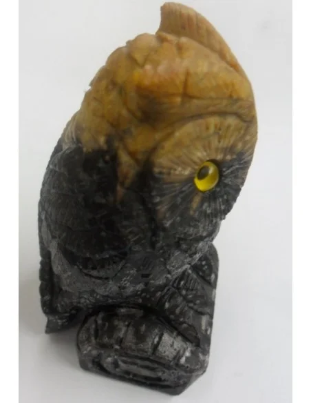 Chouette en bois fossilisé